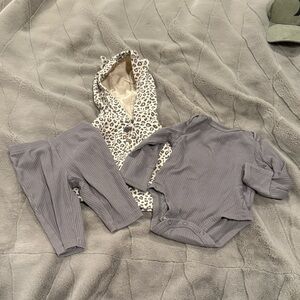 Carter's Gray Ribbed Baby Set